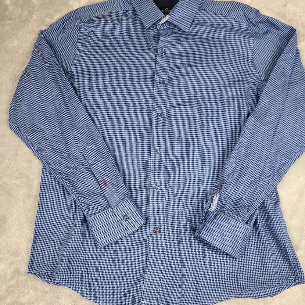 Robert Graham Modern Americana Men's Long Sleeve Button Down Blue Shirt Size M